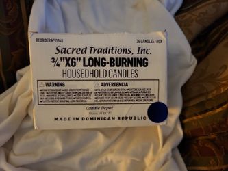 3/4"X6" Long-burning Household Candles 36 Candles