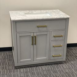 36” Bathroom Vanity In Grey 