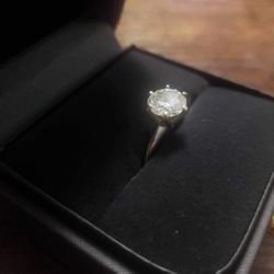 14k White Gold 2CT Roung Cut Edsomera Moissanite Solitaire Ring Size 7