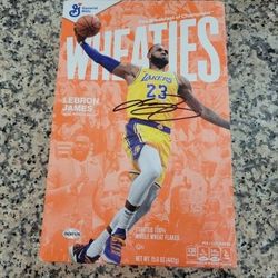 Autographed Wheaties box LeBron James