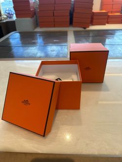 Authentic Hermès Orange Deep Gift / Tableware Box – 5.3” x 5.3” x 4.3”