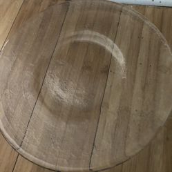 Thick Heavy Glass Plate Round Platter