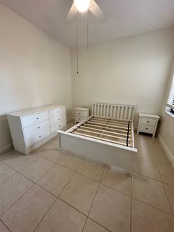Bedframe with Dresser and 2 night stands