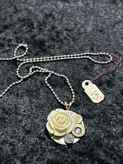 Rose and bullet pendant handmade