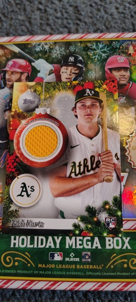 Nick Kurtz RC #PR-NK 2025 Topps Holiday Player Worn Yellow Relic SP Christmas