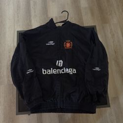 Balenciaga Black Soccer Paris Windbreaker  Jacket Size M