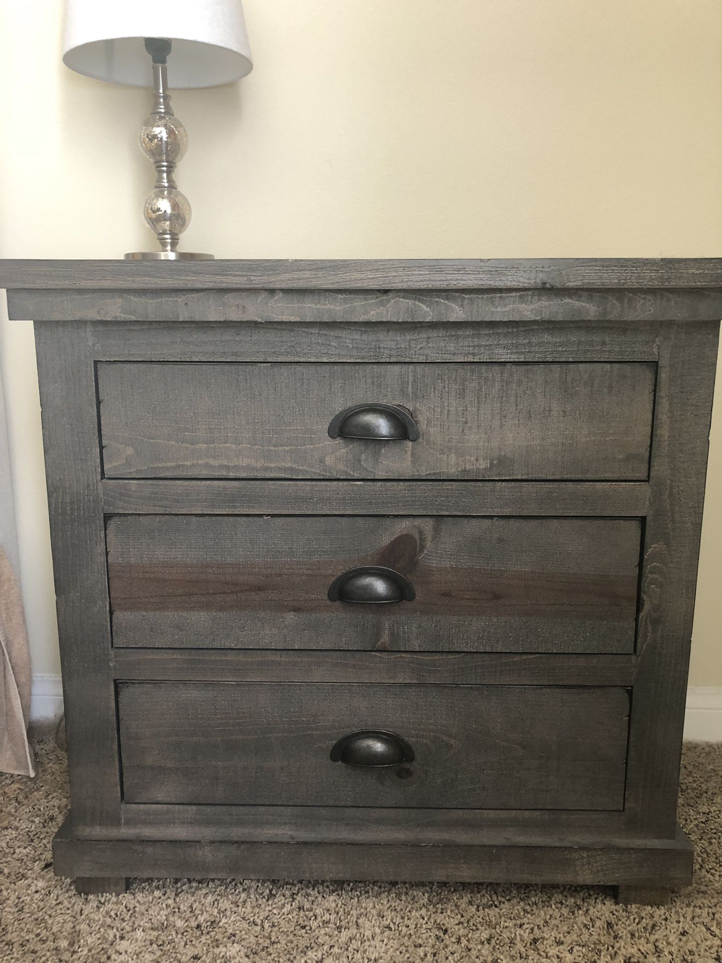 Living Spaces Rustic 3 Drawer Night Stand (Barely Used)