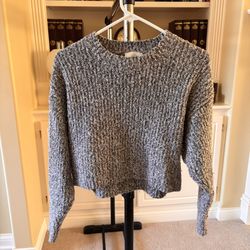 Pink Rose Women's Gray Marled Knit Crew neck sweater