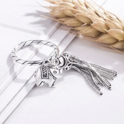 R4- Sterling Silver Tassel, Elephant Ring!