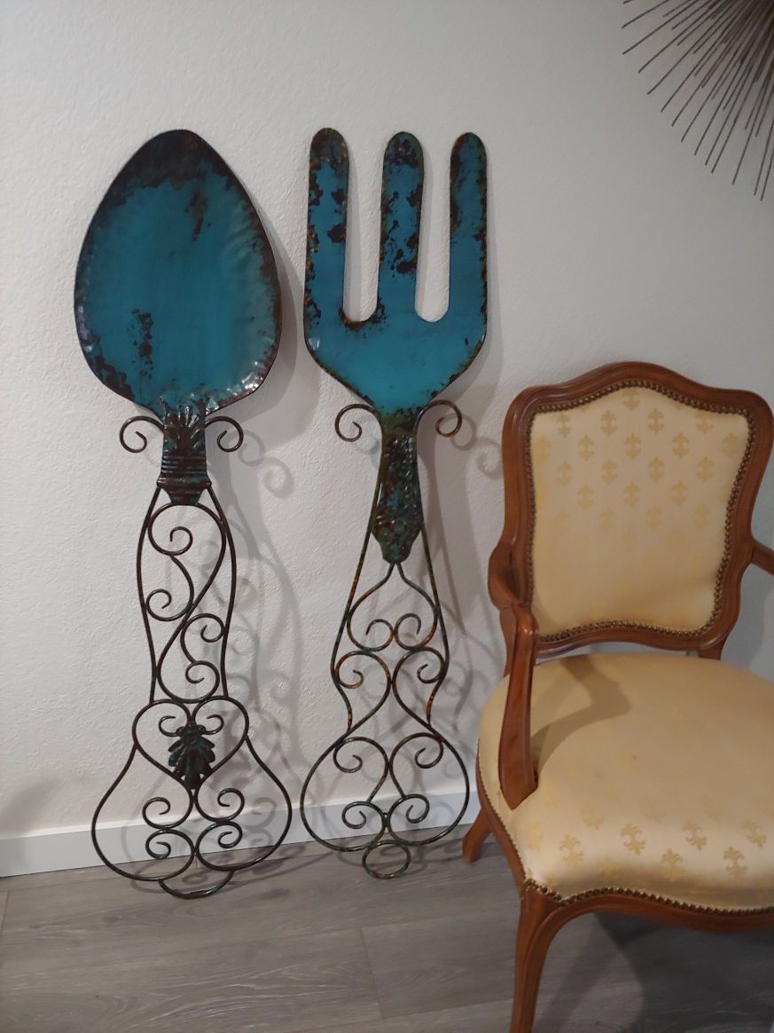 Large decorative Fork and Spoon wall decor