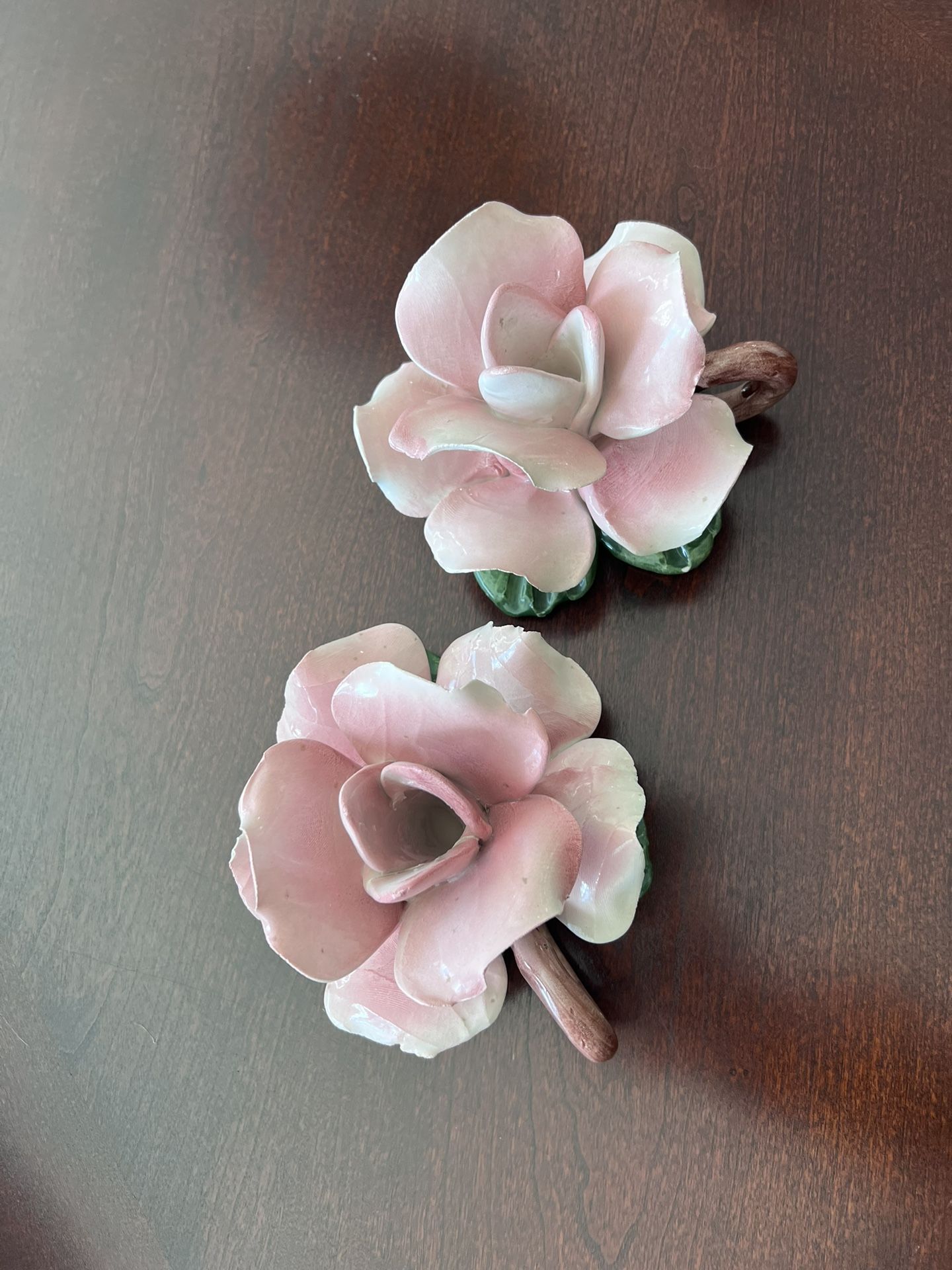 Capodimonte Flower Candle Holder Set