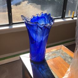 Blue Decorative Vase 14 Inch Height