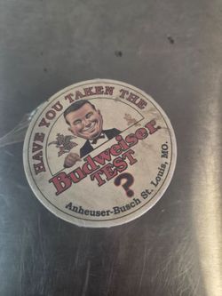 Vintage Budweiser Test Anheuser-Busch Beer Coaster