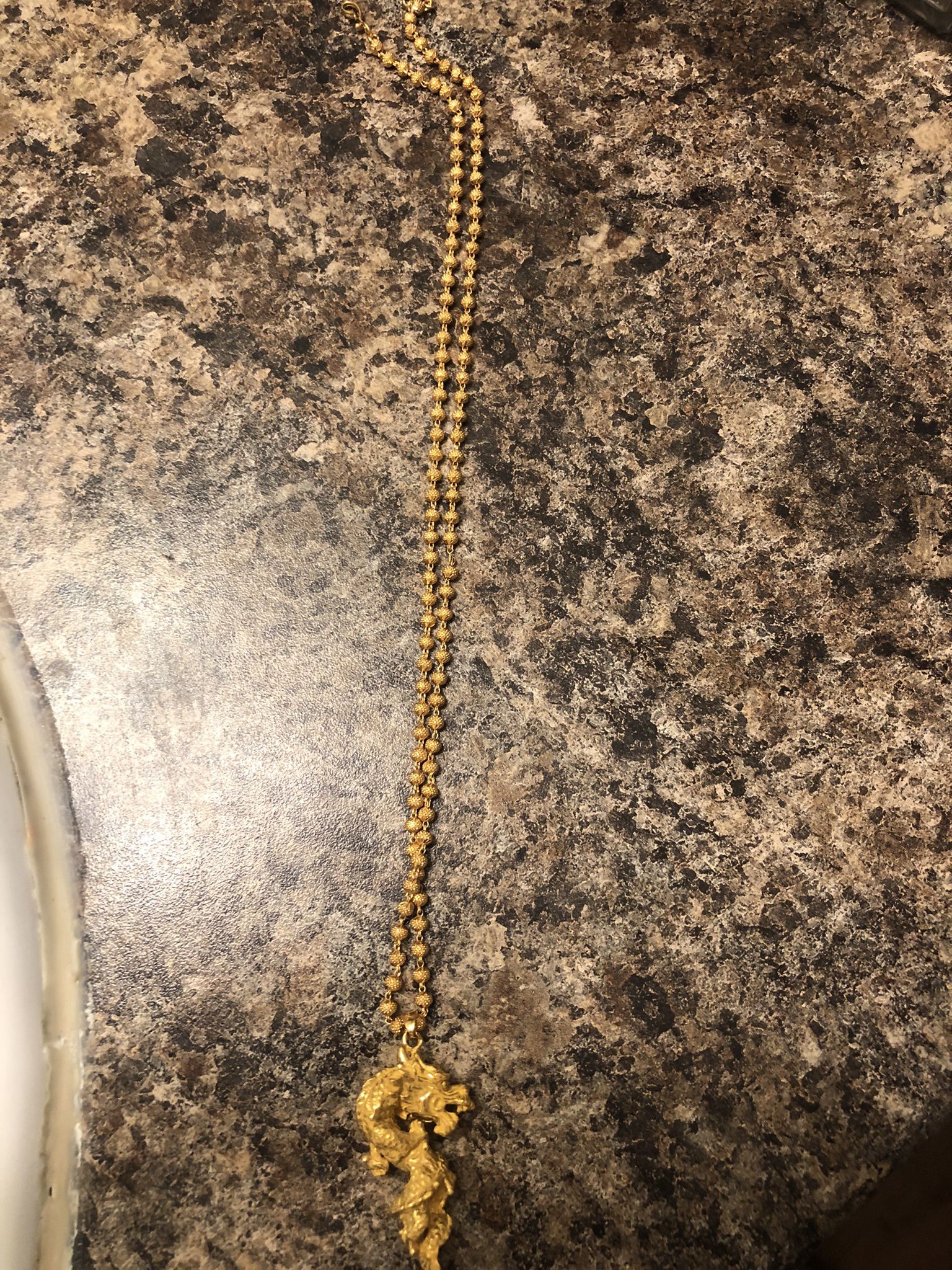 22k Gold Necklace And Charm