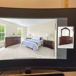 Dresser With Matching Mirror And Night Stands 