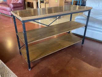 Sturdy Metal Frame 3-Shelf Console Table