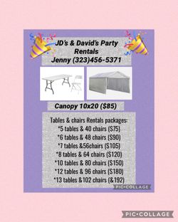Tables, Chairs, Canopy