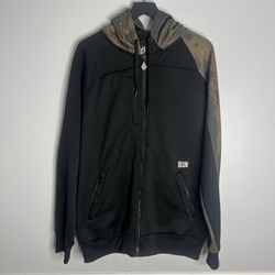 Y2K Vintage Volcom Stone Full Zip Hoodie Mens Large Black Camo