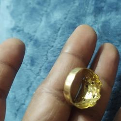 10k Ring Nugget Style Size 8