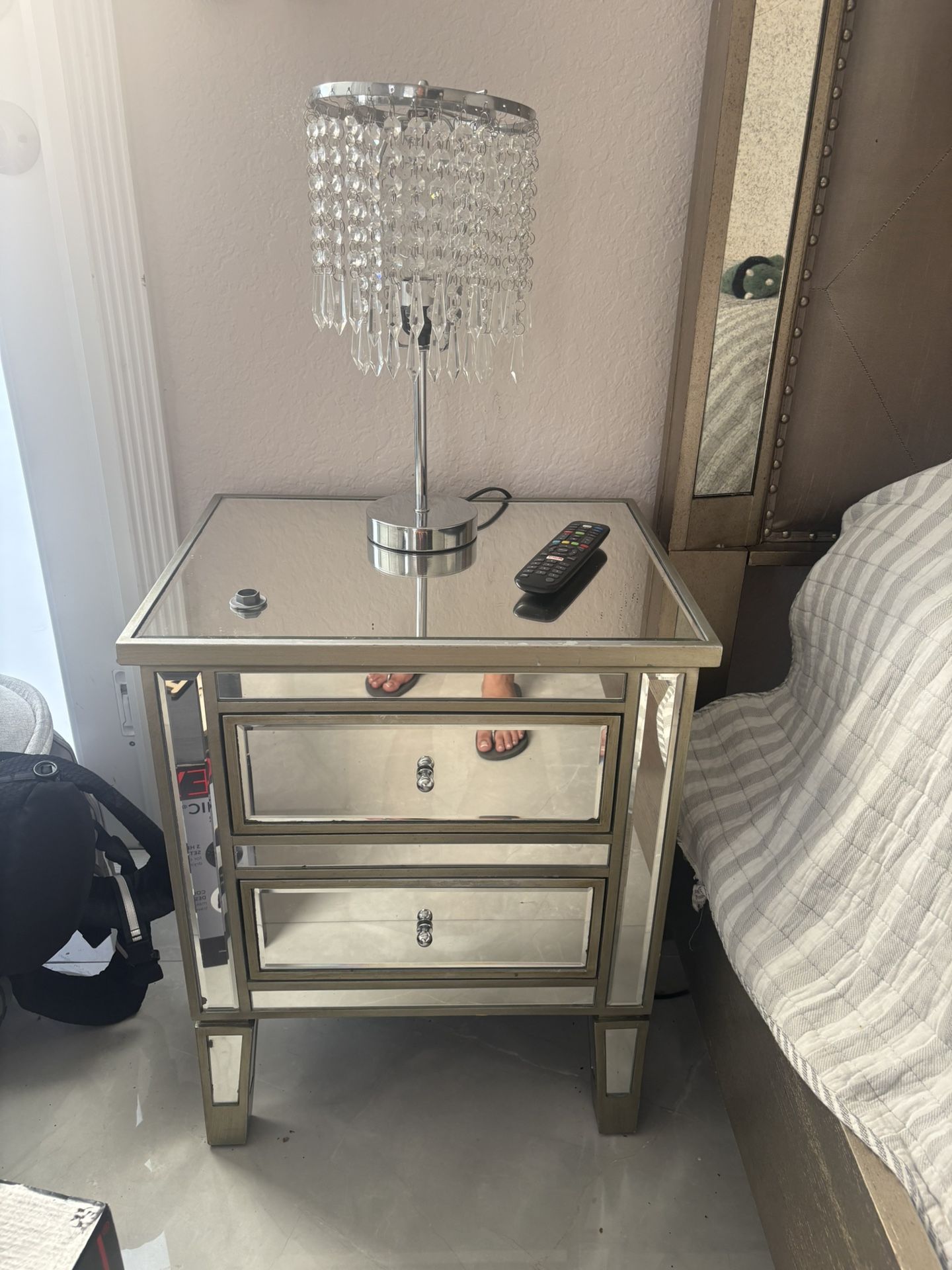 Bed Side Table With Lamp!