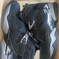 Air Jordan Black & chrome Retro 8’s 