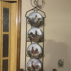 Rooster  Plates Hanger 
