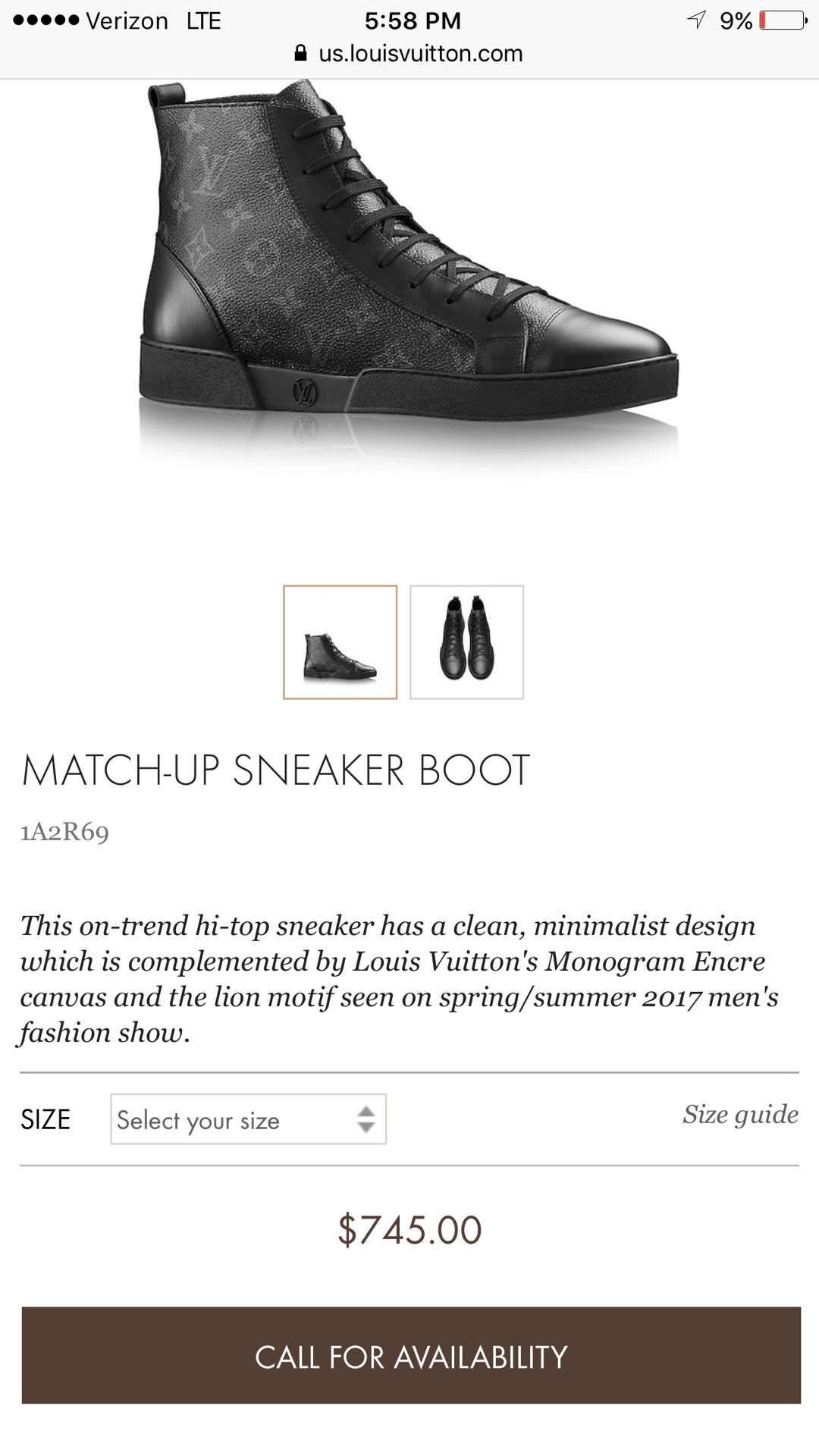 Buy Louis Vuitton Match-Up Sneaker Boot 'Black' - 1A2R69