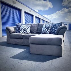 Gray Comfy Reversible Sectional Sofa