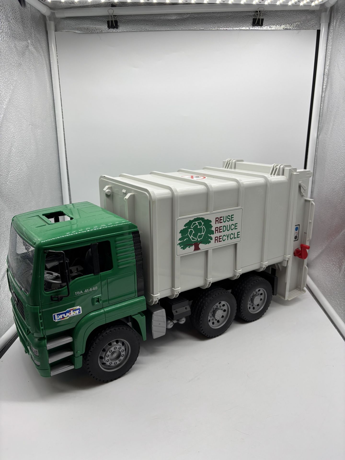 Bruder Garbage Truck Reuse, Reduce, Recycle Plastic Toy Truck GERMANY