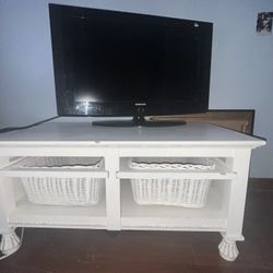 Vintage Real White Wood Dresser