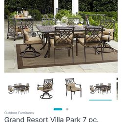 Grand Resort Villa Park 9 pc. Outdoor Dining set FREE DELIVERY FREE BRAND NEW UMBRELLA