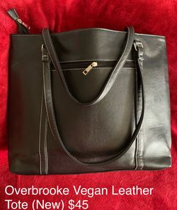 New Vegan Leather Tote With Laptop Sleeve