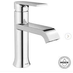 MOEN Genta Single Handle Single Hole Bathroom Faucet with Drain Kit Included in Chrome