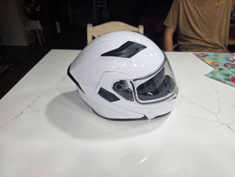 White Modular Flip-Up Motorcycle Helmet