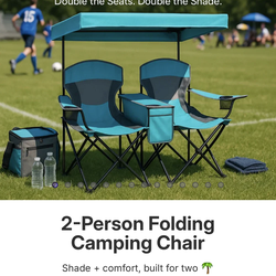 New 2-Person Folding Camping Chair