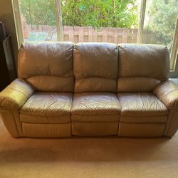 Leather Sofa With 2 Reclining Ends