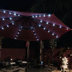 PATIO UMBRELLA WITH SOLAR LIGHTS 2 pcs