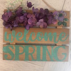 Homemade Hanging Spring Sign