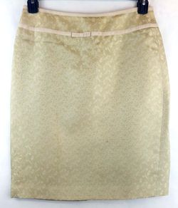 Ann Taylor Petites Taupe Textured Above the Knee Pencil Skirt Size 6P