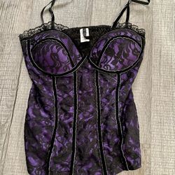 Women's Purple and Black Corset size large L