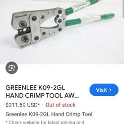 Greenlee K09-2 Crimping Tool