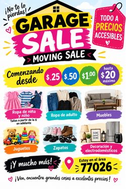🚨Garage Sale ⏰Hoy jueves , Viernes , y Sábado