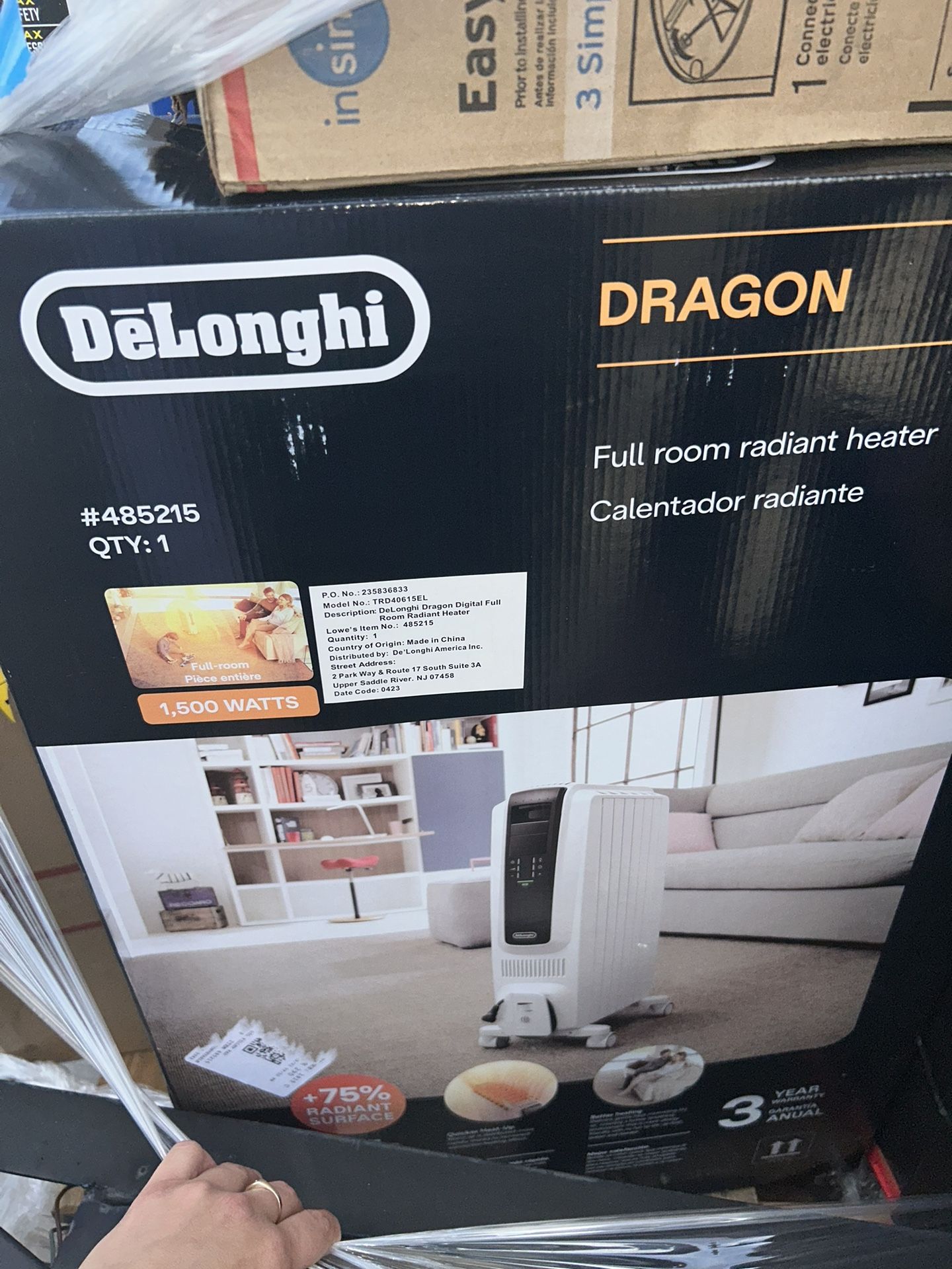 RADIATOR SPACE HEATER Dragon Digital Full Room Radiant Heater TRD50615E
