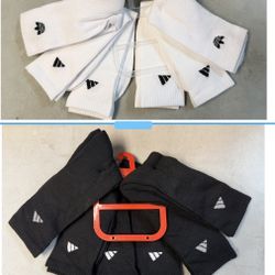 Adidas 6 Pairs Crew Socks, Black Or White, New