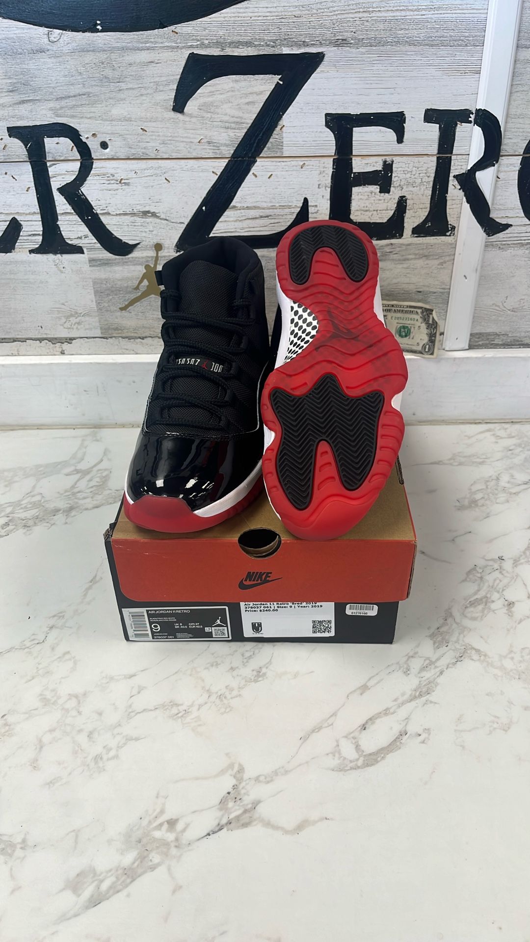 Jordan 11 Bred Size 9