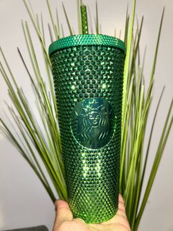Starbucks Metallic Green Studded Venti Tumbler (Holiday 2023 collection)