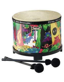 Remo KD-5080-01 Kids Percussion Floor Tom Drum - Fabric Rain Forest, 10