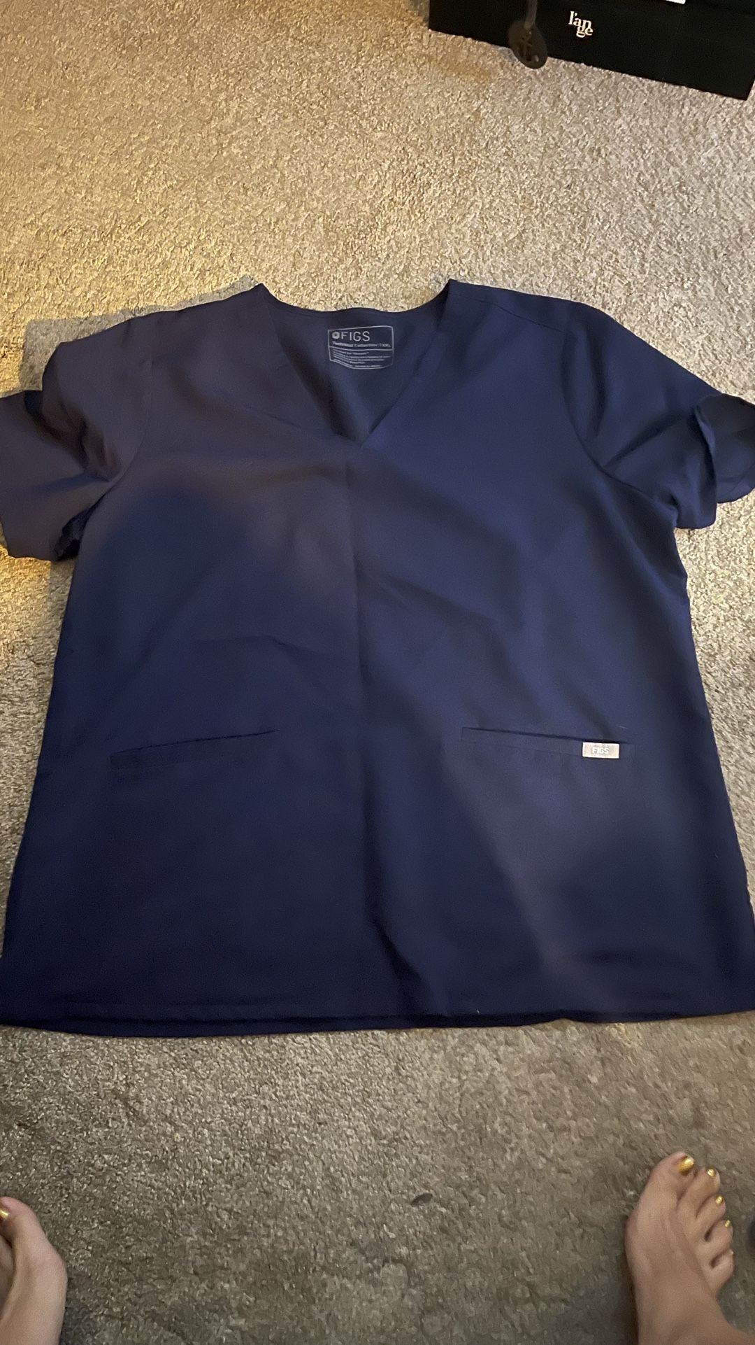 Figs Navy Scrub Top