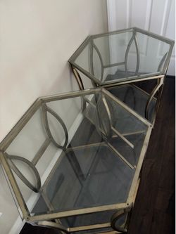 2 Glass Side Tables