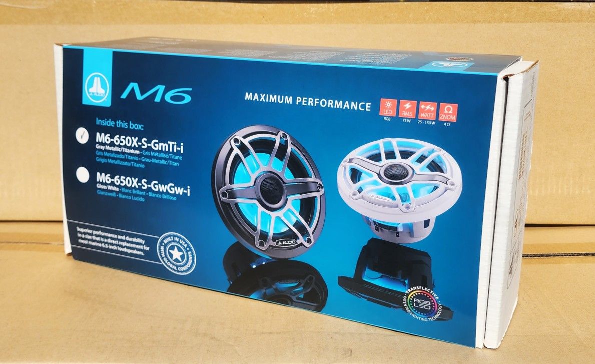Marine M6 Series 6 1/2" 2-Way Coaxial Speaker System 3/4" Tweeters 150 Watts LED Lights 🚨 Payment Options Available 🚨 No Credit Needed 🚨 